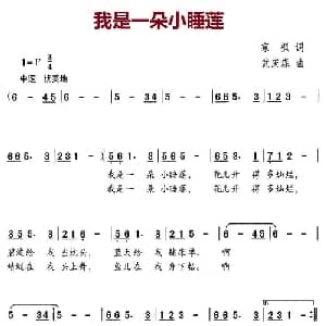 我是一朵小睡莲_儿歌乐谱_词曲:寒枫 武庆森