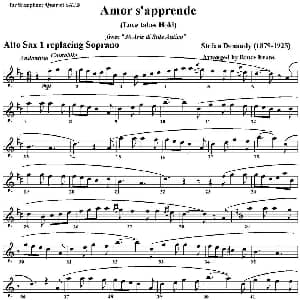 萨克斯谱 | Amor s'apprende Love takes Hold 四重奏 中音萨克斯分谱