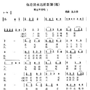 你是我永远的新娘_通俗唱法乐谱_词曲:龙立伟 龙立伟