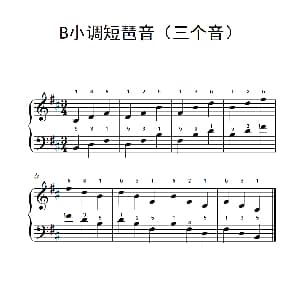 B小调短琶音 三个音 钢琴谱