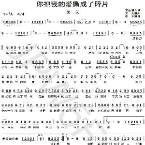 你把我的爱撕成了碎片_歌曲简谱_词曲:李占领 笑天