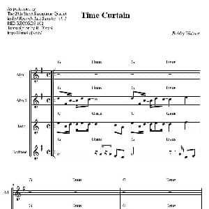 萨克斯谱 | 29th Street Saxophone Quartet Time curtain 四重奏