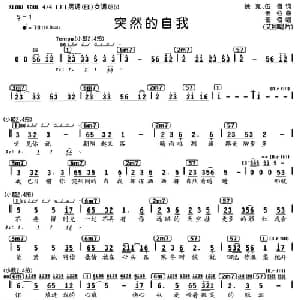 突然的自我_通俗唱法乐谱_词曲:徐克 伍佰 伍佰