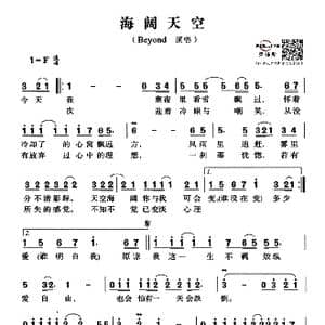 海阔天空_歌谱投稿_词曲:黄家驹 黄家驹作曲,Beyond 梁邦彦共同编曲