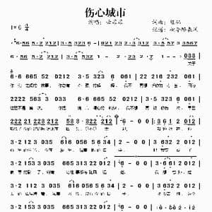 伤心城市_歌谱投稿_词曲:陈伟 陈伟