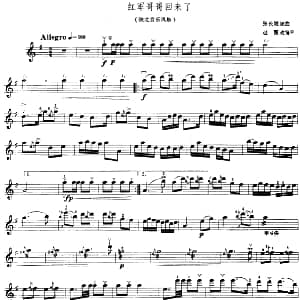 小提琴谱 | 红军哥哥回来了 张长城原曲 赵薇改编