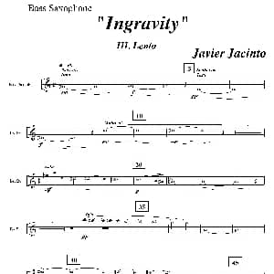 萨克斯谱 | Ingravity 第三乐章 低音萨克斯分谱 Javier Jacinto