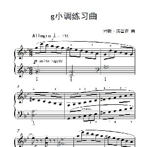 g小调练习曲 钢琴谱 约翰 ▪ 汤普森