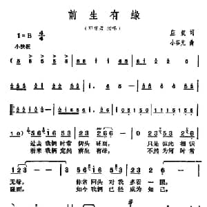 前生有缘_通俗唱法乐谱_词曲:庄奴 小谷充