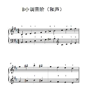 B小调音阶 钢琴谱