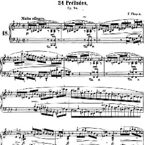 肖邦 24首钢琴前奏曲 Op.28 No.18 F小调 钢琴谱 肖邦