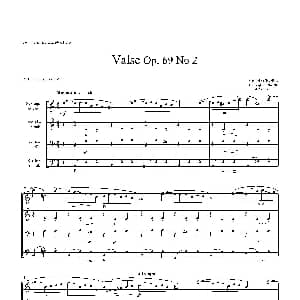 萨克斯谱 | b小调圆舞曲 Op.69 No.2 四重奏总谱 肖邦