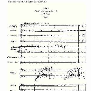 Bb大调钢琴第二协奏曲, Op.83第一乐章 钢琴谱