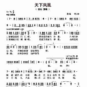 天下凤凰_歌曲简谱_词曲:张楠 张楠