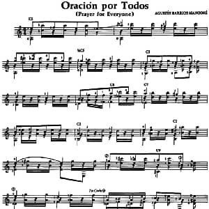 Oracion por Todos 吉他谱 奥古斯汀 巴里奥斯 曼戈雷 Agustin Barrios Mangore
