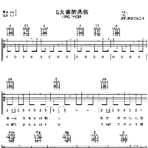 G大调的悲伤 吉他谱 张靓颖