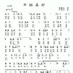 年轻真好_民歌简谱_词曲:黎耀成 项秀琪