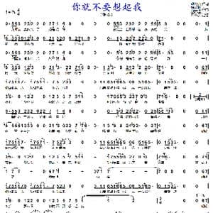 你就不要想起我_歌曲简谱_词曲:施人诚 杨子朴 刘大江