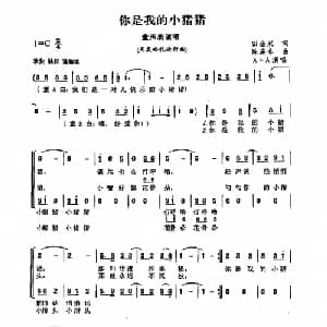 你是我的小猪猪_儿歌乐谱_词曲:田金双 陈涤非