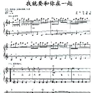 电子琴谱 | 我就要和你在一起 弹唱谱 竹岗