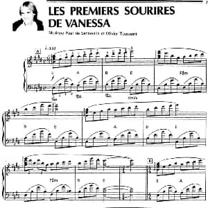LES PREMIERS SOURIRES DE VANESSA 钢琴谱