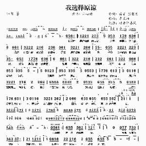 我选择原谅_歌曲简谱_词曲:徐梁 张馨月 李风持