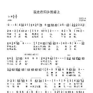 我走在归乡的路上_歌曲简谱_词曲:吴庆翔 吴建清