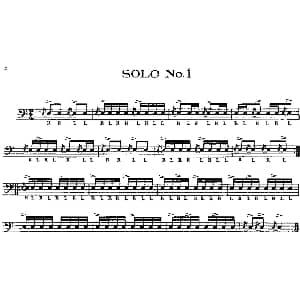 美国军鼓 SOLO No.1—5 爵士鼓谱