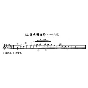 小提琴谱 | 学琴之路练习曲55 B大调音阶 一个八度