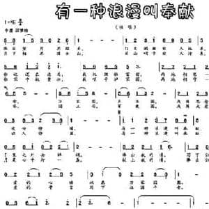 有一种浪漫叫奉献_民歌简谱_词曲:彭子柱 胡熙