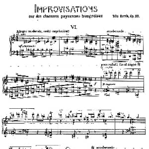 8 Improvisations Op.20 钢琴谱 巴托克