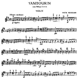 小提琴谱 | TAMBOURIN 克莱斯勒