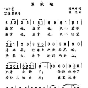 渔家娃_儿歌乐谱_词曲:孙熙明 陈达