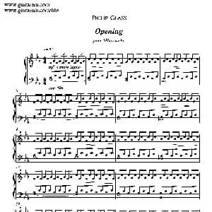 Opening 钢琴谱 菲利普 格拉斯 Philip Glass