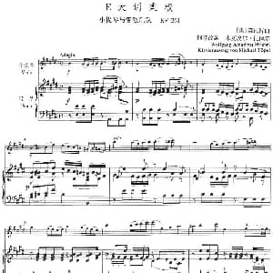 小提琴谱 | E大调柔板 小提琴 钢琴伴奏 奥 莫扎特曲 米夏埃尔 托佩尔钢琴改编