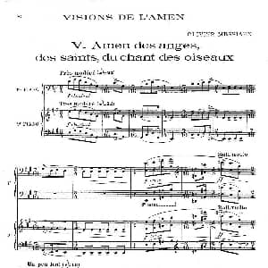 Visions de l'Amen 钢琴谱 奥利维埃 梅西安