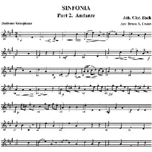 萨克斯谱 | SINFONIA Part 2. Andante 四重奏 上低音萨克斯分谱