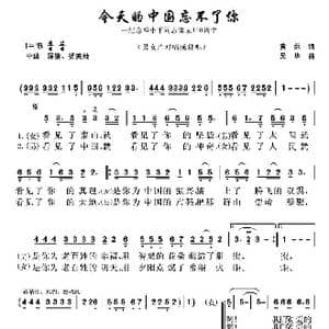 今天的中国忘不了你_歌曲简谱_词曲:黄霈 吴华