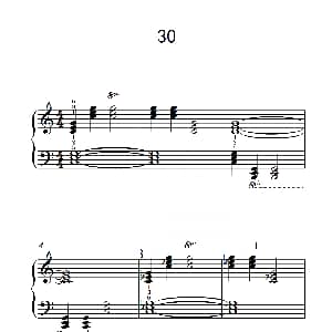 和弦练习 30 钢琴谱