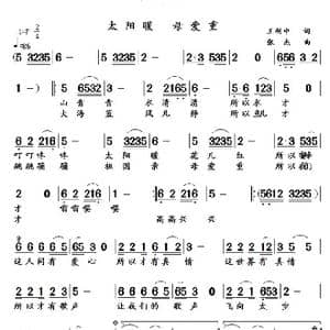 太阳暖 母爱重_歌曲简谱_词曲:王剑中 张杰