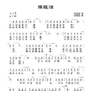 掉眼泪_歌曲简谱_词曲:田宇 杨晓旭