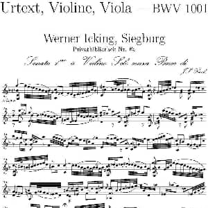小提琴谱 | Bach Sonata BWV1001 无伴奏小提琴组曲 巴赫
