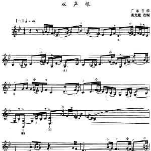 双声恨 三弦 五线谱 谈龙建改编