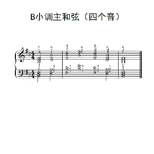 B小调主和弦 钢琴谱