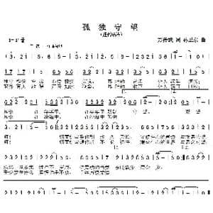 孤独守望_歌曲简谱_词曲:万传武 孙卫东
