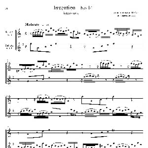 萨克斯谱 | Inventions 巴赫15首创意曲 二重奏—14