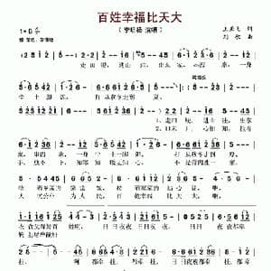 百姓幸福比天大_歌谱投稿_词曲:王亚飞 刘敏