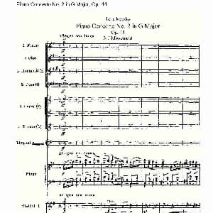 G大调第二钢琴协奏曲, Op.44第三乐章 钢琴谱