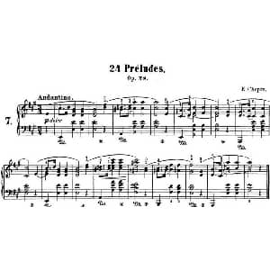 肖邦 24首钢琴前奏曲 Op.28 No.7 A大调 钢琴谱 肖邦