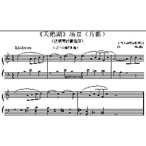 天鹅湖 场景 钢琴谱 俄 柴可夫斯基曲 杨华